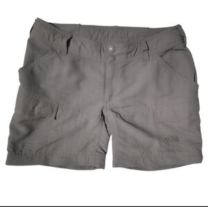 North Face Shorts Grey Hiking Lightweight Pockets Quick Dry size 6